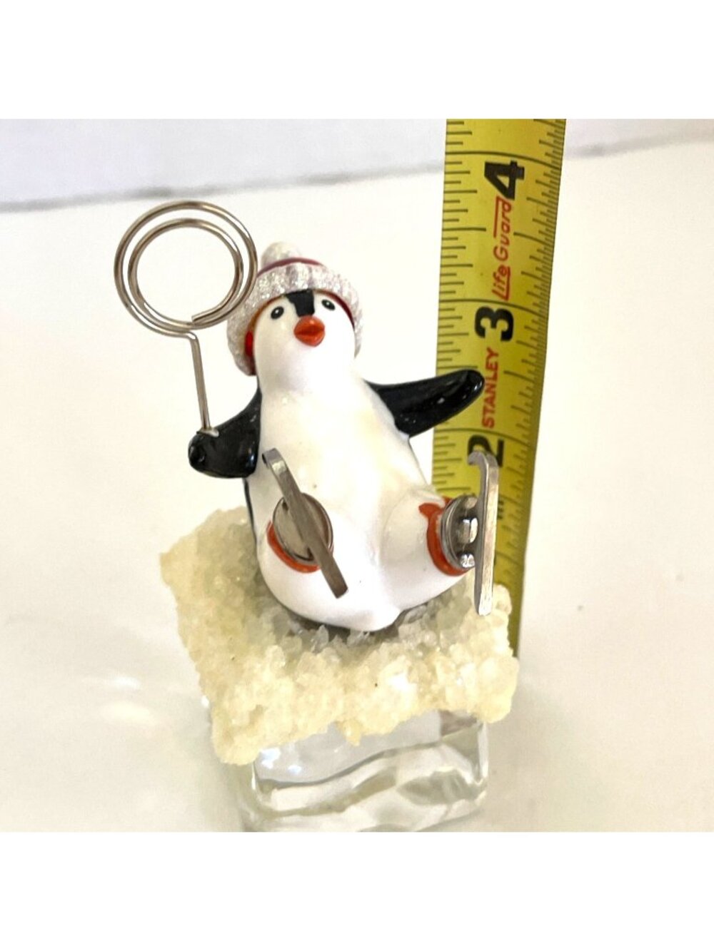 Photo Place Card Memo Holder Penguin Retro Skater Winter Snow Holiday Christmas - Picture 7 of 8